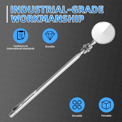 Circular Telescopic Inspection Mirror for car Maintenance, Steering Telescopic Folding Inspection Mirror, Welding Chassis Inspection, Portable Manual Tool