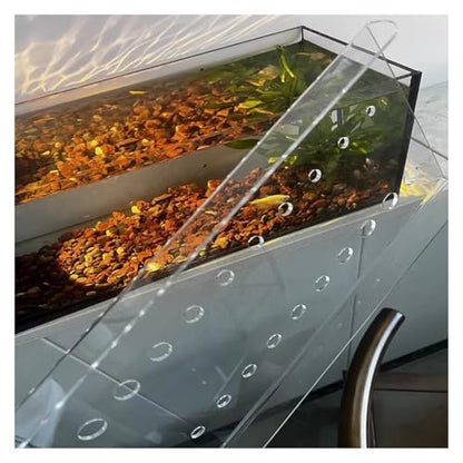 Detachable Temporary Jumping Proof Hood with Feeding Port, Aquarium Lid Acrylic Clear Fish Tank Cover, Cat Proof Terrarium Lids, 30 40 50cm Wide(L9.8xW7.9in/25x20cm) - size: L9.8xW7.9in/25x20cm