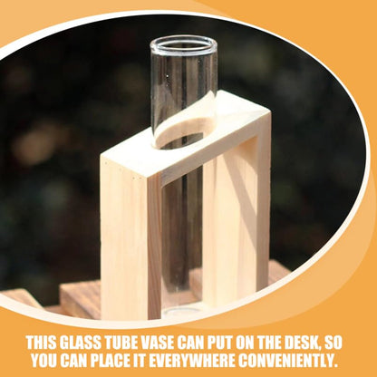 4-Pack Glass Test Tube Vases for Plant Propagation Hydroponic Planter Tubes Indoor Flower Display Terrarium Plant Holders 4.33In