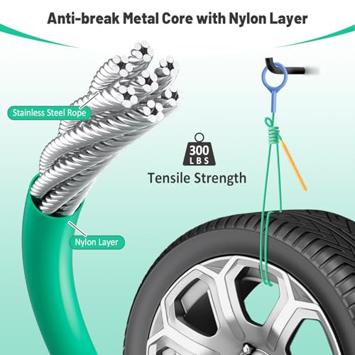 Reusable Drain Snake Hair Clog Remover, 30 inch Drain Cleaner Tool (5 Pack) | Anti-Break Metal Core & Nylon Layer, Flexible Shower Snake for Bathroom Sinks, Tubs and Shower Pipes