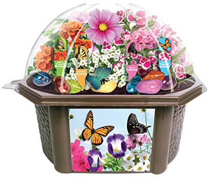 Toys by Nature Biosphere Terrarium Starter Kit, Complete Supplies Included to Grow Your Own Enchanting Garden and Indoor Plants! (Bountiful Butterfly Garden) - style: Bountiful Butterfly Garden