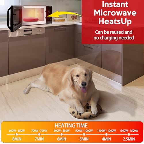Gelbesty Original Pet Heating Pad Microwave, Snuggle Warming Safe Outdoor Newborn Kitten Puppy Pet Bed Warmer, Gel Reusable Heat Disc, Waterproof Heating Disk for Dog Cat Rabbit and Guinea Pig Gifts