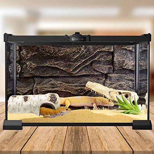 Reptile Hide Caves Simulation Tree Hideout Snake Hide - Medium | Leopard Gecko Terrarium Plastic Plant Leaves Ornament Habitat Shelter Decor for Lizard Hermit Crab Spider Frog Amphibians