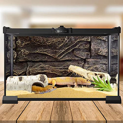 Reptile Hide Caves Simulation Tree Hideout Snake Hide - Medium | Leopard Gecko Terrarium Plastic Plant Leaves Ornament Habitat Shelter Decor for Lizard Hermit Crab Spider Frog Amphibians