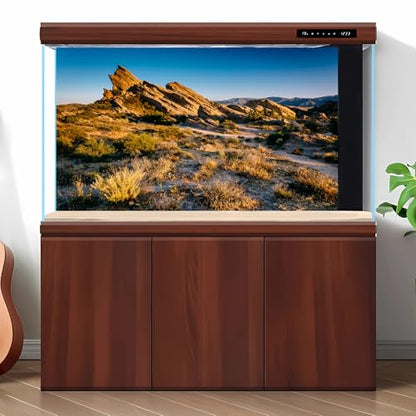 Desert Reptile Tank Background Evening Light on Rocks Terrarium Background Sunset Desert Rocky Bush Thorns Reptile Enclosure Backgrounds Desert Gobi Bearded Dragon Tank Aquarium Backgrounds 24x12in - color: Gobi Gold, size: 24(W)x12(H)inches/ 60(W)*30cm(H