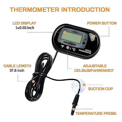 Simple Deluxe 150W Ceramic Heat Emitter Reptile Heat Lamp with Digital-Thermometer, for Pet Brooder Coop Chicken, Dragon Turtle Lizard Snake Aquarium Tank - size: 150 Watts, style: Bulb *2+Thermometer
