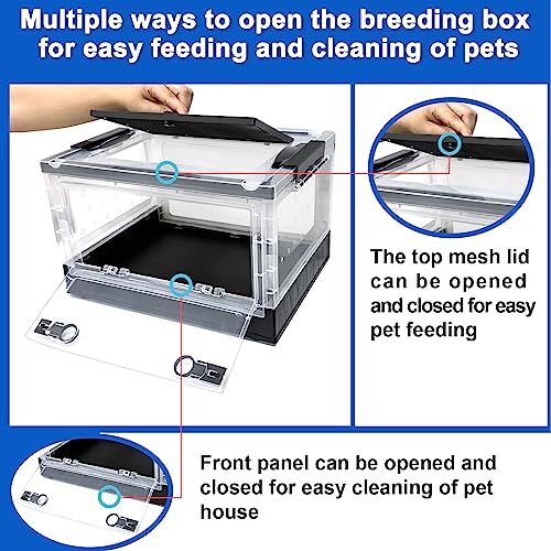Hamster breeding House Reptile breeding Cages with Wheels (Small Size) - size: 15.6"L x 11.6"W x 9.5"H