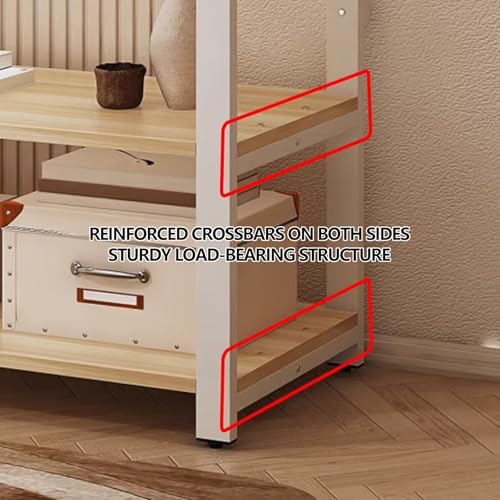 Adjustable Height Metal Aquarium Stand with Storage Shelf, Open Design for Home & Office, Durable Fish Tank Holder, Modern Aesthetic, Easy Assembly, Sturdy Construction,Black+natural,80x30x1 - size: 80x30x144cm