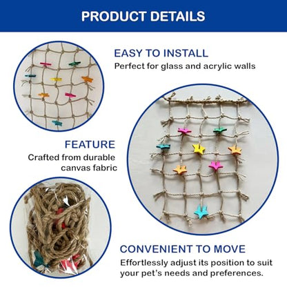 Bird Climbing Rope Net Climbing Rope Ladder,Size - 18''X20'' Parakeet Cage Hanging Toys for Rats Parakeet Cockatiel Cockatoo Conure African Grey Budgie
