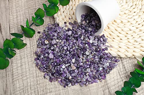 ZHIYUXI Amethyst Crystal Chips Fish Tank Gravel Vase Filler Stones Crushed Crystals Gemstone Polished Healing Crystals Natural Quartz Stone 0.44lbs - color: C# Amethyst, size: 0.44 Pound