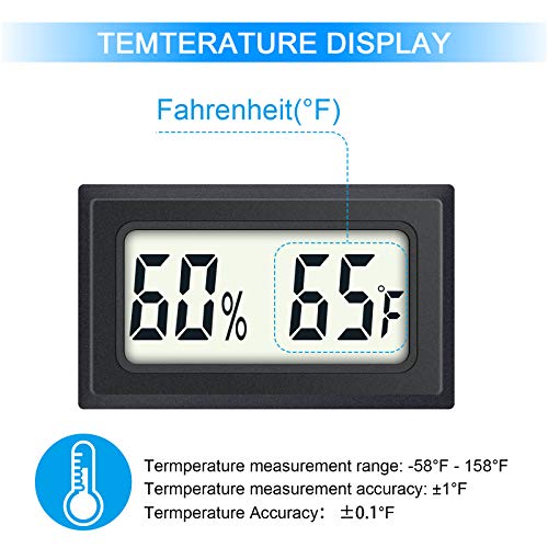 Mini Digital Thermometer 2-Pack Hygrometer Indoor Humidity Monitor Temperature Humidity Gauge Meter with Fahrenheit (℉) for Greenhouse, Garden, Cellar, Closet Etc by DWEPTU