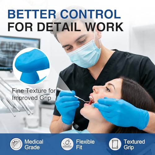 Schneider Nitrile Gloves, Gloves Disposable Latex Free, Powder Free | Black / Blue, 4-Mil, Medical Exam Glove, Food Safe Gloves, Cooking Gloves, Cleaning Gloves - color: Blue, size: Small