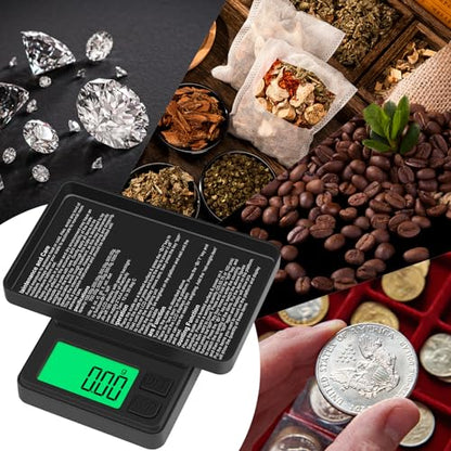 Digital Pocket Scale 1000g x 0.01g, Diyife Portable Precision Gram Scale | Jewelry Scale with Protective Cover, Auto-Off, Backlit LCD, 7 Units Tare, for Food, Kitchen, Coffee, Battery Included - color: Black