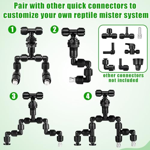 12 Pack 1/4" Bulkhead Fittings Push-to-Connect Fittings,6 Bulkhead Connectors 6 End Plugs,Reptile Mister System Quick Connect Fittings for Aquarium,Vivarium,Irrigation,Reverse Osmosis System - size: 12 Pack 1/4" Bulkhead Fittings Kit