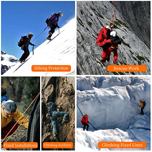 AOLEBA 10.5 mm Static Climbing Rope 10M(32ft) 20M(64ft) 30M(96ft) 50M(160ft) 70M(230ft) Outdoor Rock Climbing Rope, Escape Rope Ice Climbing Equipment Fire Rescue Parachute Rope - color: Black 01, size: 96ft