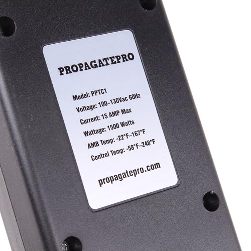 15 Amp Plug in Digital Temperature Controller Outlet by Propagate Pro | Heating/Cooling Thermostat 110V 15A 1500W Programmable Temp Controlled Heater Cooler Reptile Box Fan 120V (PPTC1)