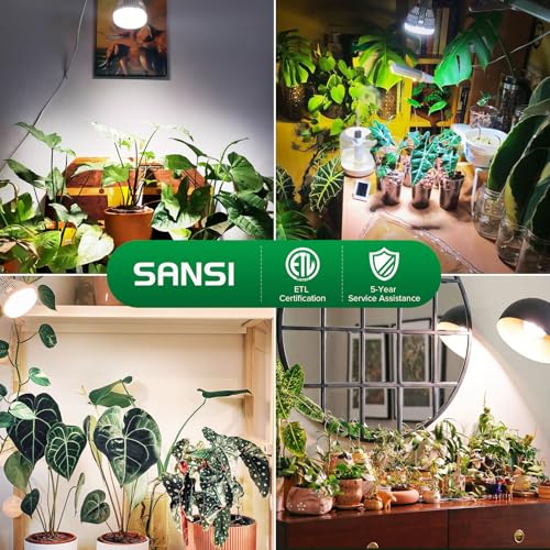 SANSI LED Grow Light Bulb for Seeds and Greens, Full Spectrum 10W Grow Light (150 Watt Equiv) with Optical Lens for Indoor Plant, High PPFD, E26 Base, 4-Pack - size: 4 Pack