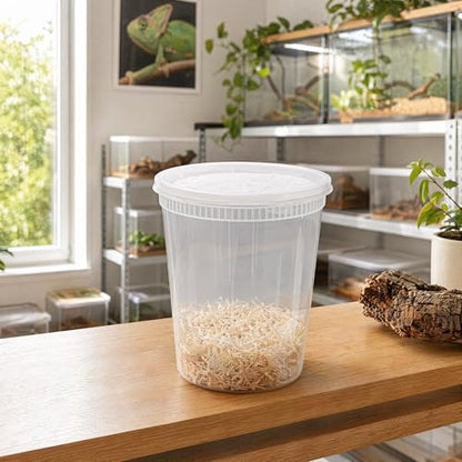 Deli Cups with Fabric Vented Lids, 32 OZ, 10 Pack | Culture Cup Mesh Container