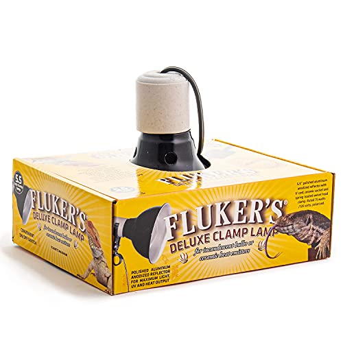 Fluker's Clamp Lamp, Heavy Duty, 75-Watt Maximum | On/Off Switch | 5.5" Diameter | Pack of 2 | UL/CUL Approved - size: 5.5 Inch (Pack of 2), style: 5.5" with On/Off Switch for Reptiles