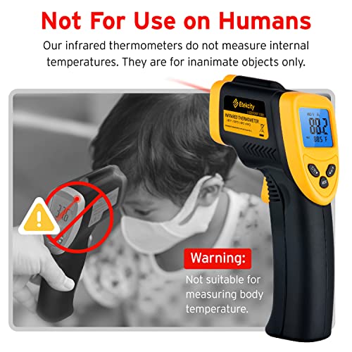 Etekcity Infrared Thermometer Laser Temperature Gun, -58°F~1130°F | Cooking, Pizza Oven, BBQ, Meat, Kitchen, Reptile, HVAC, Adjustable Emissivity, MAX Display, High Temperature - color: Laser Yellow, style: Advanced