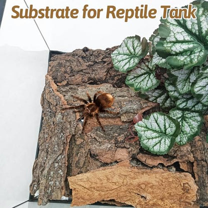 BNOSDM Reptile Cork Bark Substrate Tortoise Bedding for Lizard, Crested Gecko