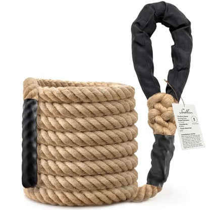 Climbing Rope Gym Workout - 10FT 15FT 20FT 25FT 30FT 35FT Heavy Duty Jute Thick Ropes for Adults Strength Training Outdoor Tree Swing Indoor Home Fitness Exercise - 1.5 Inch - size: 15FT