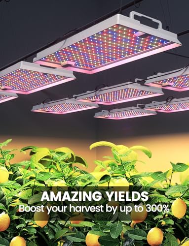 MetryGrow Plant Grow Light, [Smart APP 2x3 Ft Coverage] Genuine 100W Output LED Full Spectrum for Indoor Plants, 8-Level Brightness (Use Daisy-Chaining Hanging, Only Light Panel，No Control Panel) - size: 100W(Only Light Panel)