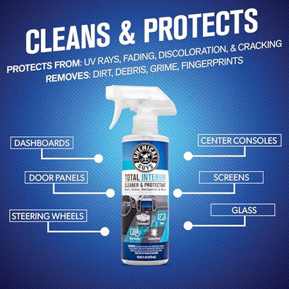 Chemical Guys, Total Interior Cleaner Variety Kit, New Car & Black Cherry | Sample two aromas in one box, a one-step spray for dashes, seats, door panels and screens, boxed ready to gift - size: 48 Fl Oz (Pack of 1), style: BAG KIT
