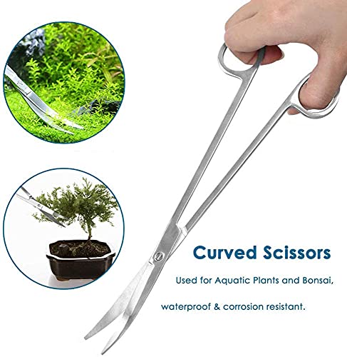 7 in 1 Aquarium Aquascaping Tools Kits,Stainless Steel Aquarium Plant Tools Tweezers Scissors Scrapers for Aquarium Tank Clean Fish Tank Aquascape Tools Sets