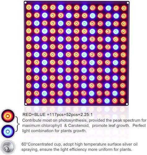 LED Grow Light, Grow Light for Indoor Plants Full Spectrum Plant Light for Seedling, Hydroponic, Greenhouse, Succulents, Flower