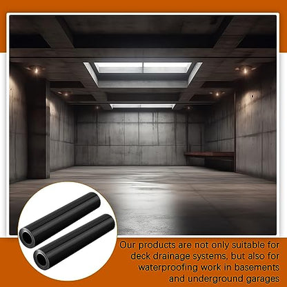 Pangda 4 Pcs 16 ft x 19.69 Inches Black Under Deck Drainage System Bulk HDPE Waterproofing Membrane Trough Black Rain Deck Drainage System Trough Unders Systems Outdoor for Underdeck Ceiling
