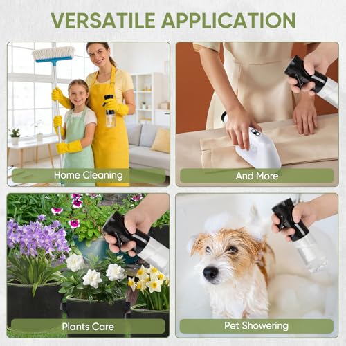 Continuous Spray Bottles (2 pack 6.8 oz/200ml), Ultra Fine Mist Sprayer, Spray Bottle For Hairstyling, Cleaning, Plants, Pets, Barbers, Salons (White & Black | 2 Pack) - color: White & Black | 2 Pack