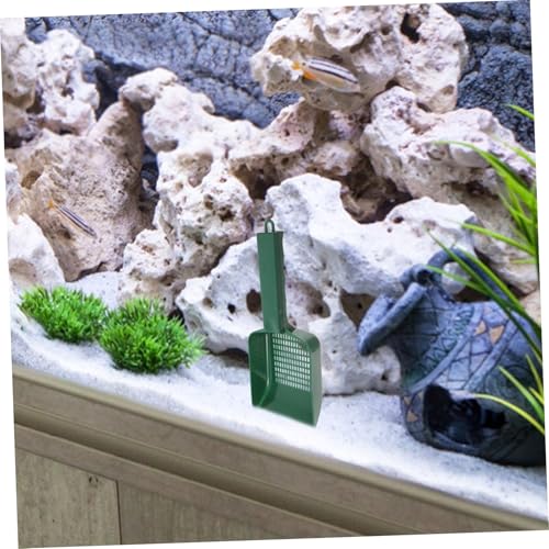 Hemoton Plastic Fish Tank Water and Sand Shovel Long Handle Multi-Function Aquarium Cleaning Tool Beach Sifter Reptile Poop Hamster Shrimp Large Scooper Handheld