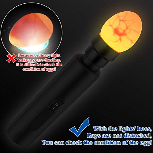 ZJchao LED Egg Candler Light, High Bright Cold LED Hatching Monitor Interchangeable Shades | Thermal-Safe Poultry Tester for Chicken, Duck Quail Eggs Farm Classroom