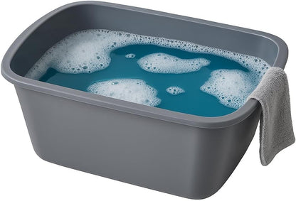 Vakly Plastic Wash Basin, 7 Qt, Rectangular, Graduated | Hospital bedside soaking tub, Portable washbasin, Washing & cleaning, Foot bath, Face cleansing, Dish washing, Laundry