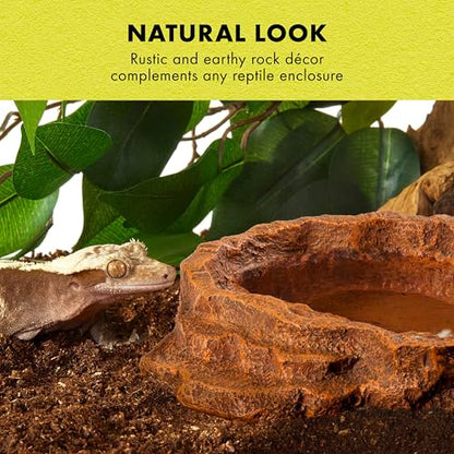 Zilla Terraced Dish, Reptile Feeding Dish, Stable and Spill-Resistant, Ideal for Geckos, Skinks, Snakes and Lizards, Large - size: Large