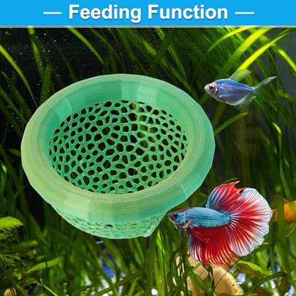 Floating Betta Cave & Hammock, Multi-Functional Hideout for Aquarium Green - color: Green