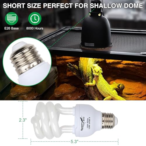UVB Bulb 5.0 UVA UVB Reptile Light Bulb, 13W UVB Light for Reptiles UVB Lamp for Turtle Frog Snake Chameleon Ball Python Iguana Tank - size: 5.0-5.3 Inch