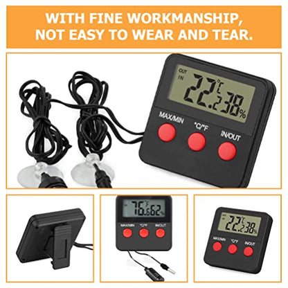 POPETPOP 2sets Digital Thermometer Hygrometer for Reptile Boxes Accurate Humidity Measurement for Turtle and Lizard Tanks Display for Incubation Monitoring