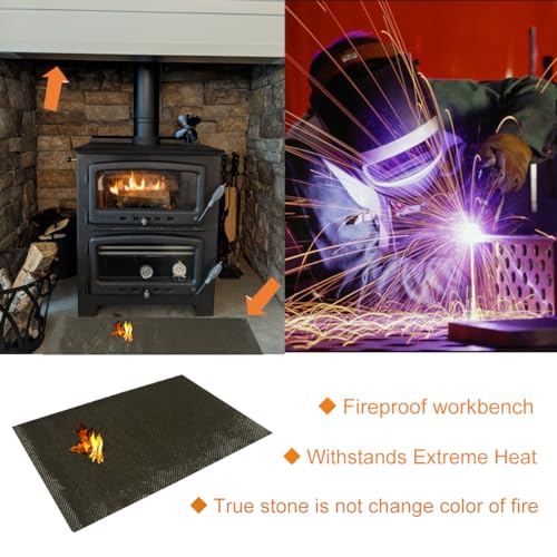Titanium Thermal Barrier Adhesive Backed Heat Blanket Heat Shield Mat 12'' X 24'' for wall behind grill, fireplace kitchen cabinet 2500 Degrees Fire Pit Mat Fireproof Grill Pad - size: 12'' X 24''