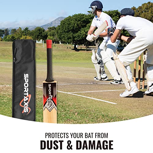 SPORTAXIS Foam Padded Bag for Cricket Bat- Adjustable Strap, Lightweight, Durable, Strong Protection to Bats (Black)