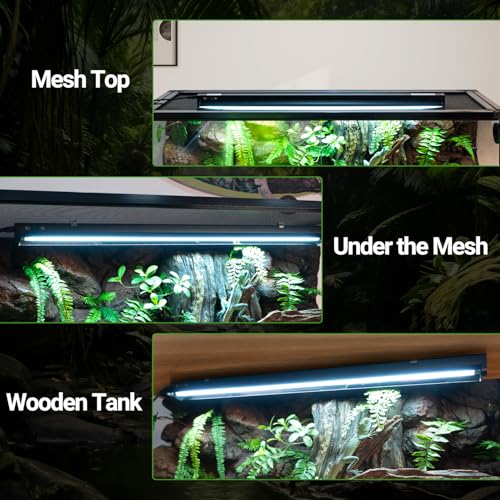 Switchable UVB Light for Reptiles, 39W T5 UVB Light Combo Kit for Tropical 5.0 & Desert 10.0, 34" Terrarium Hood Lamp Fixture with UVB 10.0 Bulb for Bearded Dragon Gecko Snake Lizard Turtle - size: 39W-34IN