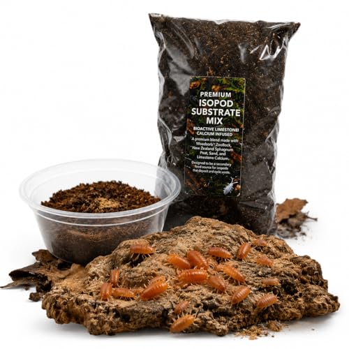 Bioactive Terrarium Starter Kit | 30 Powder Orange Isopods | 8 oz Coco Temperate Springtail Culture | 2 qt Premium Isopod Substrate Mix