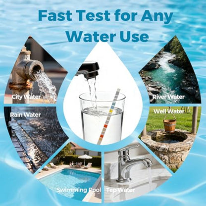 TESPERT Drinking Water Test Strips 125ct, Lead Home Tap Well Water Test Kit | 30s Quick Screening 16 in 1 Water Tester for Hardness, Lead, pH, Iron, Copper, Chlorine, Nitrite, Carbonate, Alkalinity