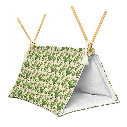 Bearded Dragon Reptile Sleeping Bed Tent Hide Tank Decor Accessories Habitat Shelter for Lizard Bearded Dragon Leopard Gecko (Cactus 1)
