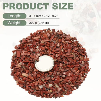 Crystal Chips Stone, 0.44 Lb Fluorite Gravel Rocks (Red Quartz, 3-5 Mm) - color: Red, size: 3 - 5 mm