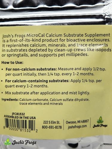 Josh's Frogs MicroCal Calcium Additive, .75 oz | For Invertebrates, Soils and Substrates