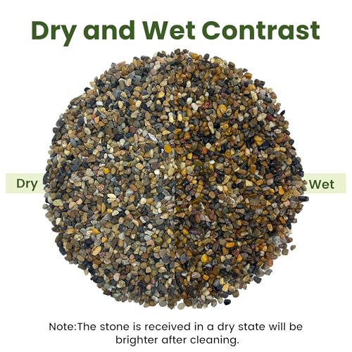 SIDONG 5LB Natural Aquarium Gravel, Small River Rocks for Fish Tank, Garden & Vase Decor - 1/16 Inch Pea Gravel, 2-4mm Polished Stones for Landscaping, Potted Plants, Terrarium - color: 5lb, size: 2-4mm