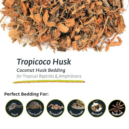 Galápagos (05017) Tropicoco® Husk Bedding for Reptiles, Amphibians, & Terrariums High Absorbency, Eco-Friendly, Dust-Free Perfect for Water Dragons, Tortoises, Snakes, & More, 72QT Breeder Block
