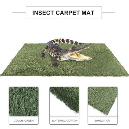 FRCOLOR 2pcs Reptile Habitat Carpet Mat Simulation Moss Terrarium Substrate Liner for Lizards Turtles Snakes Moisture-Resistant Easy-Clean Reptile Habitat Pad